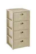 Kreher Rollcontainer 4 Schubladen Rattan Design Kaschmir Beige Bild 2
