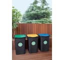 Kreher Mülltrennsystem Set 3x 50L Abfalleimer Blau Grün Gelb Bild 1