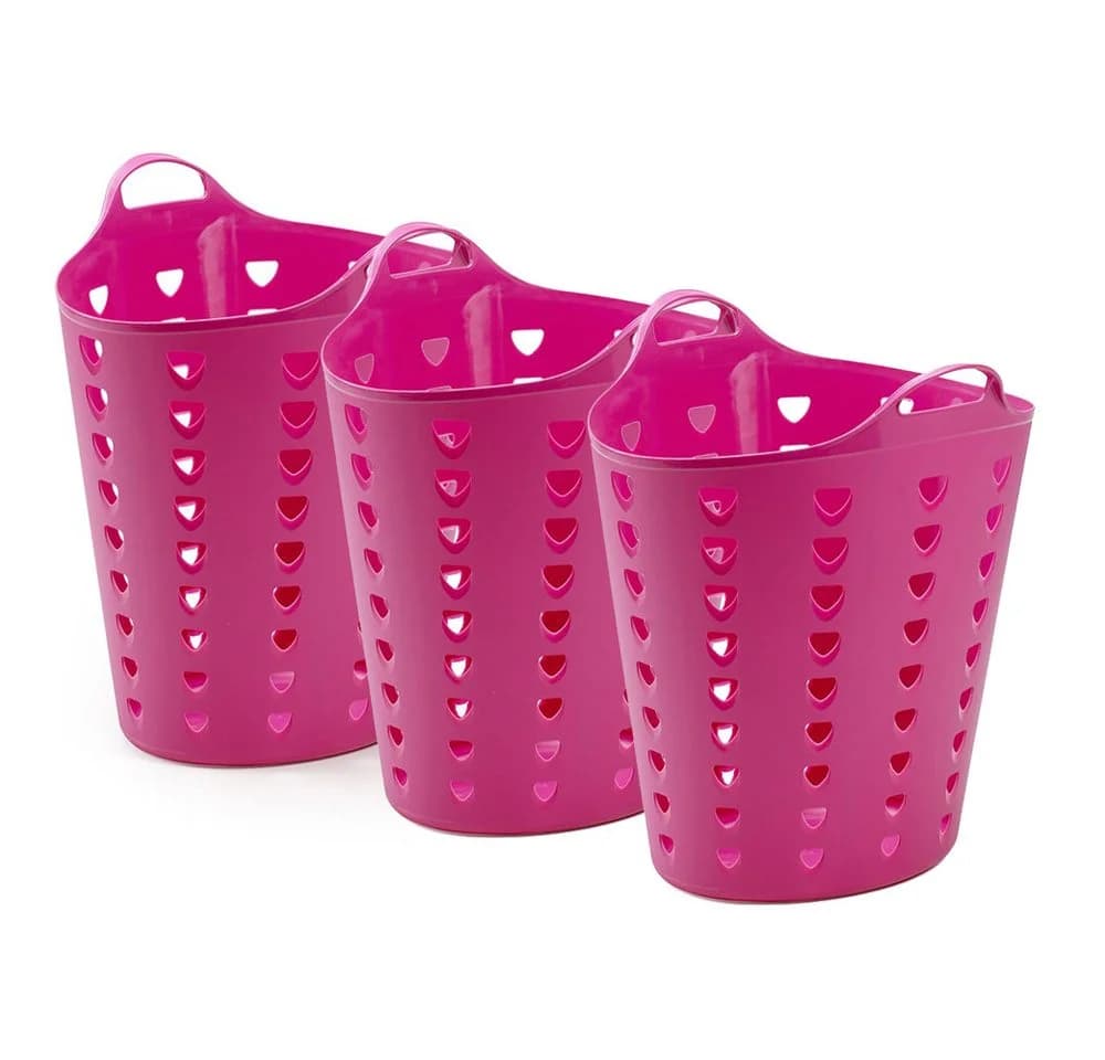 Kreher Wäschekorb flexibel 65 Liter Set Rosa/Blau - Bild 2