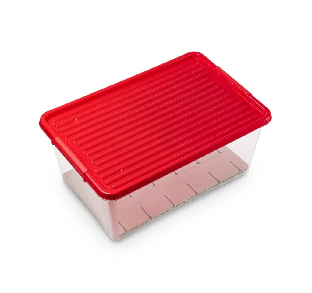 Kreher X-Mas Aufbewahrungsbox Rot Transparent mit Einteilern - Bild 3