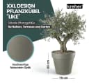 Kreher Pflanzkübel Set 'LIKE' XXL + XL rollbar Anthrazit Kunststoff Bild 1