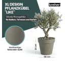 Kreher Pflanzkübel Set 'LIKE' XXL + XL rollbar Anthrazit Kunststoff Bild 3