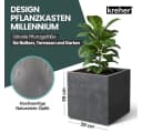 Kreher Pflanzkübel Millennium 40L 2er-Set Naturstein-Optik Anthrazit Bild 1