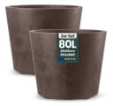 Kreher Pflanzkübel 'Millennium' Braun 80 Liter 2er Set rollbar Bild 2