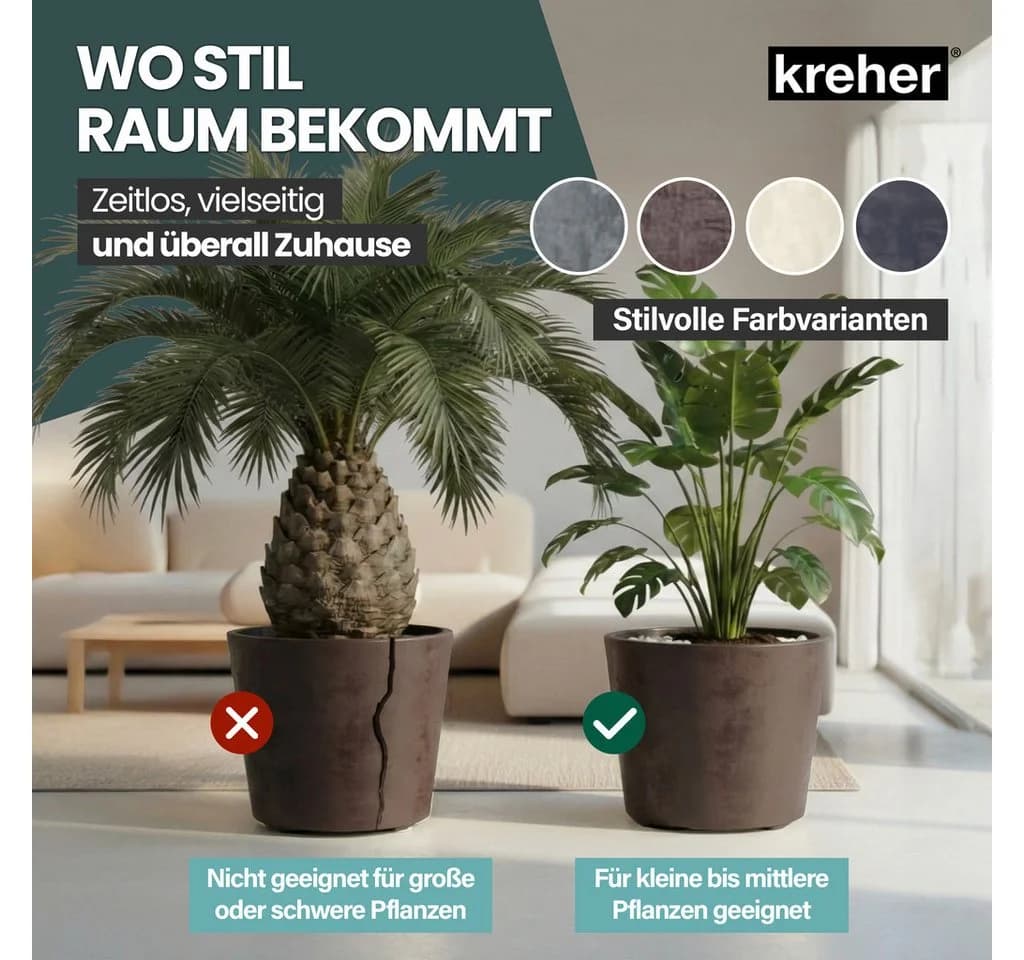 Kreher Pflanzkübel 'Millennium' Braun 80 Liter 2er Set rollbar - Bild 3