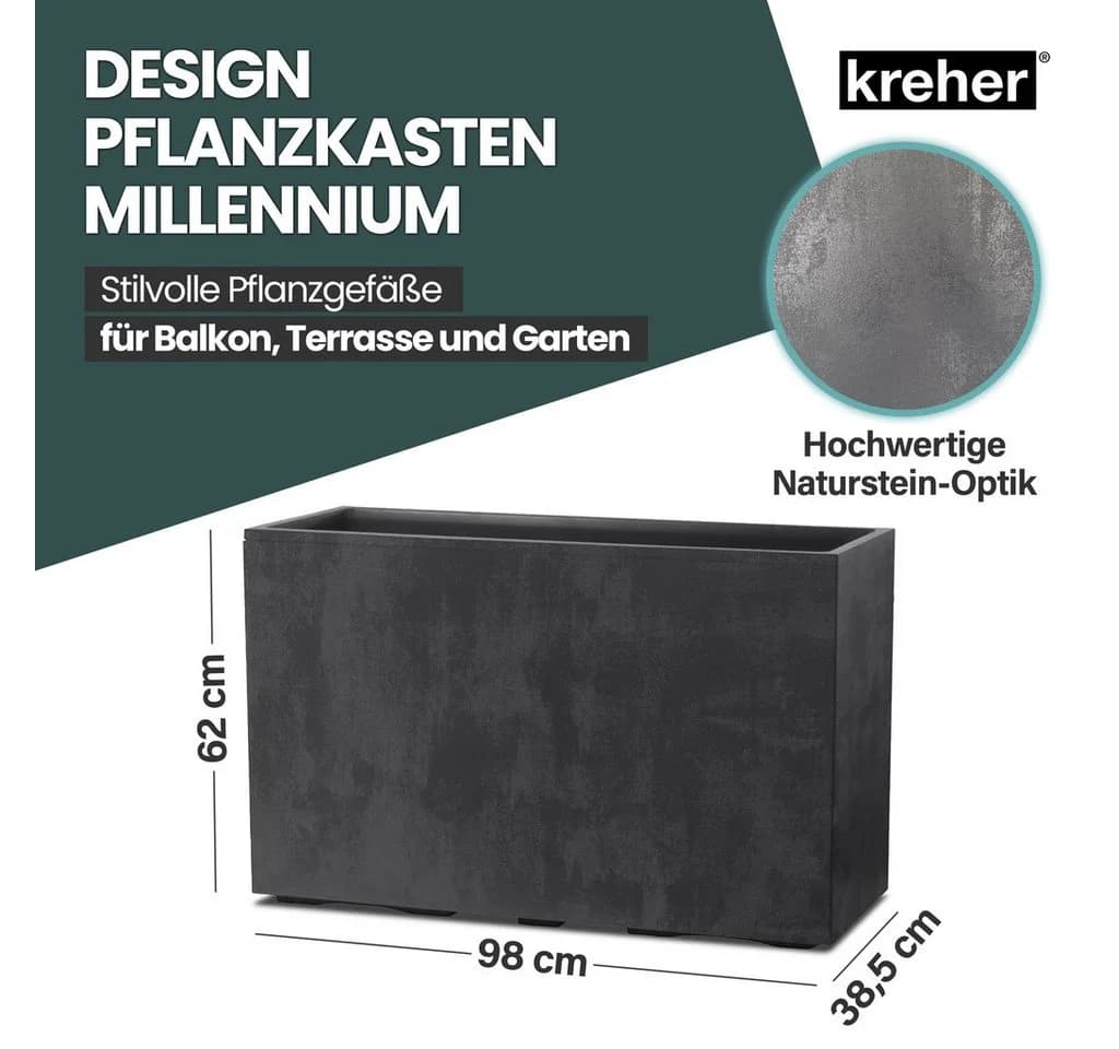 Kreher Pflanzkübel 'Millennium Fence' XXL Sichtschutz Kunststoff