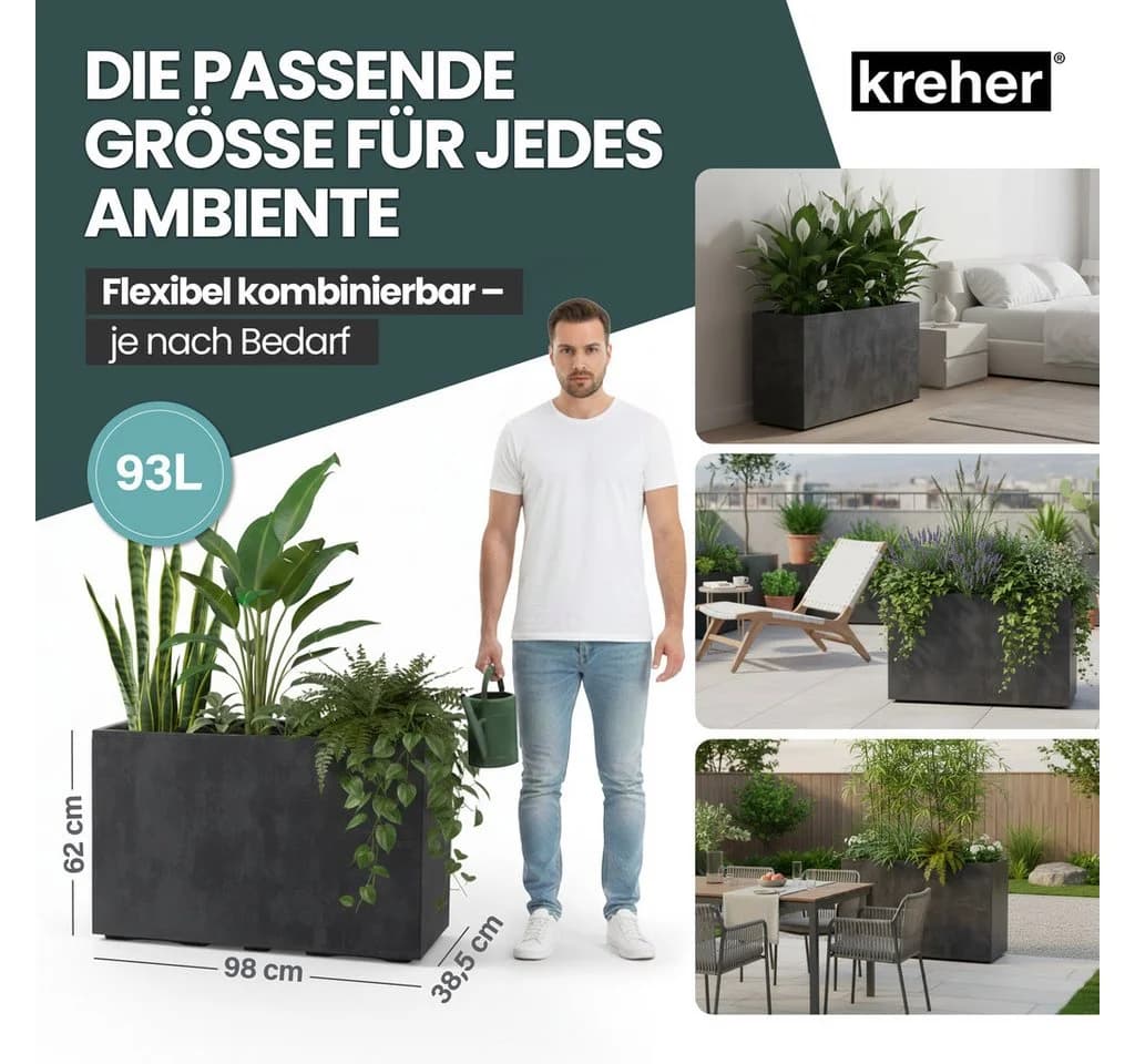 Kreher Pflanzkübel 'Millennium Fence' XXL Sichtschutz Kunststoff - Bild 5