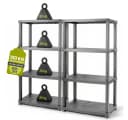 Kreher Standregal NEO Kunststoff 4 Böden Grau/Schwarz Bild 2