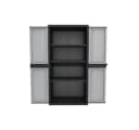 Kreher Jumbo XXL Kunststoffschrank mit 3 Böden Schwarz/Grau Bild 2