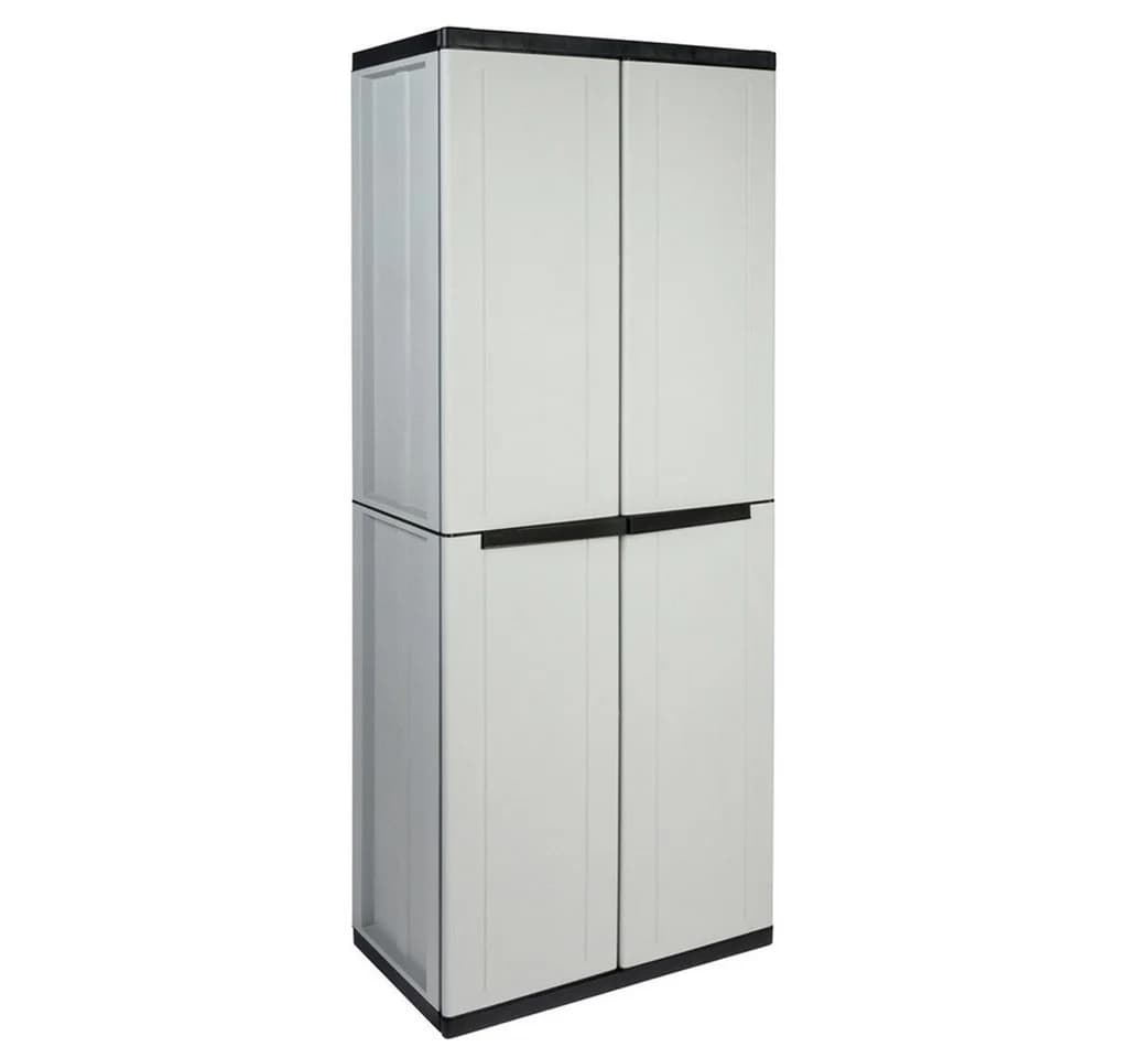 Kreher Mehrzweckschrank Kunststoffschrank J-Line 3 Böden Schwarz/Grau - Bild 4