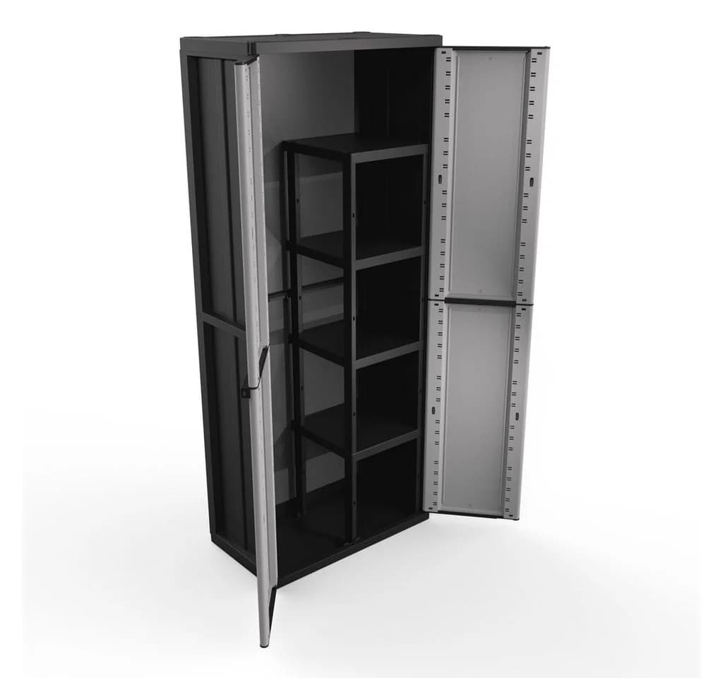 Kreher Mehrzweckschrank Kunststoffschrank 'J-Line' Schwarz/Grau - Bild 2
