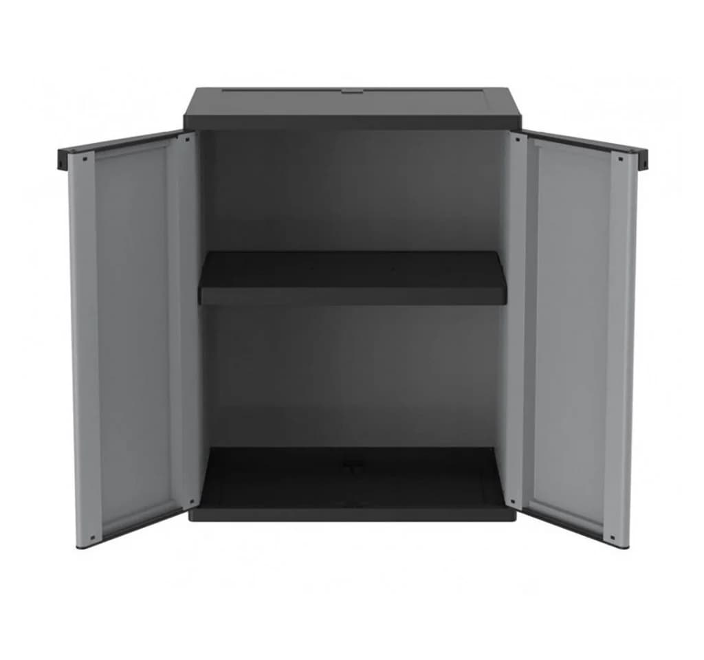 Kreher Mehrzweckschrank Kunststoffschrank Grau/Schwarz