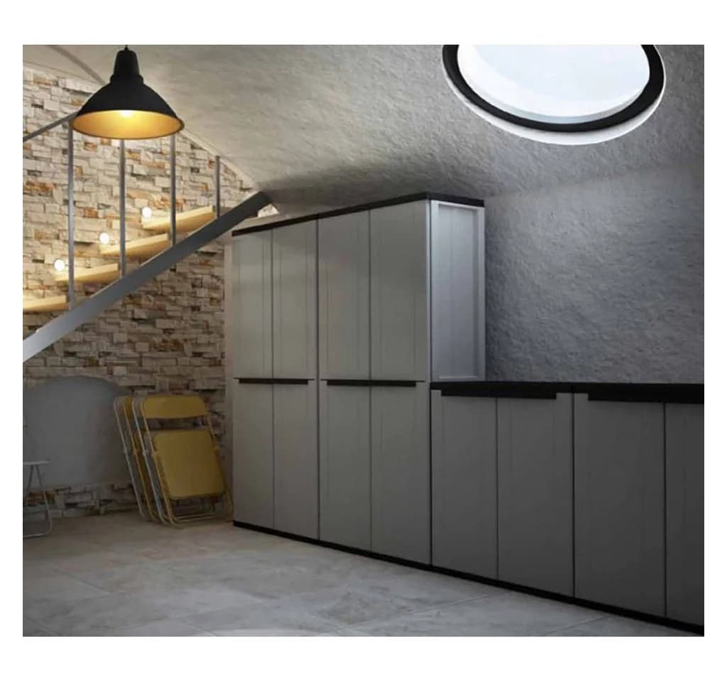 Kreher Mehrzweckschrank Kunststoffschrank Grau/Schwarz - Bild 3