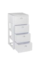Kreher Rollcontainer 4 Schubladen Rattan Design Weiss Bild 1