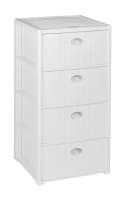 Kreher Rollcontainer 4 Schubladen Rattan Design Weiss Bild 2
