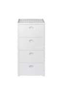 Kreher Rollcontainer 4 Schubladen Rattan Design Weiss Bild 3