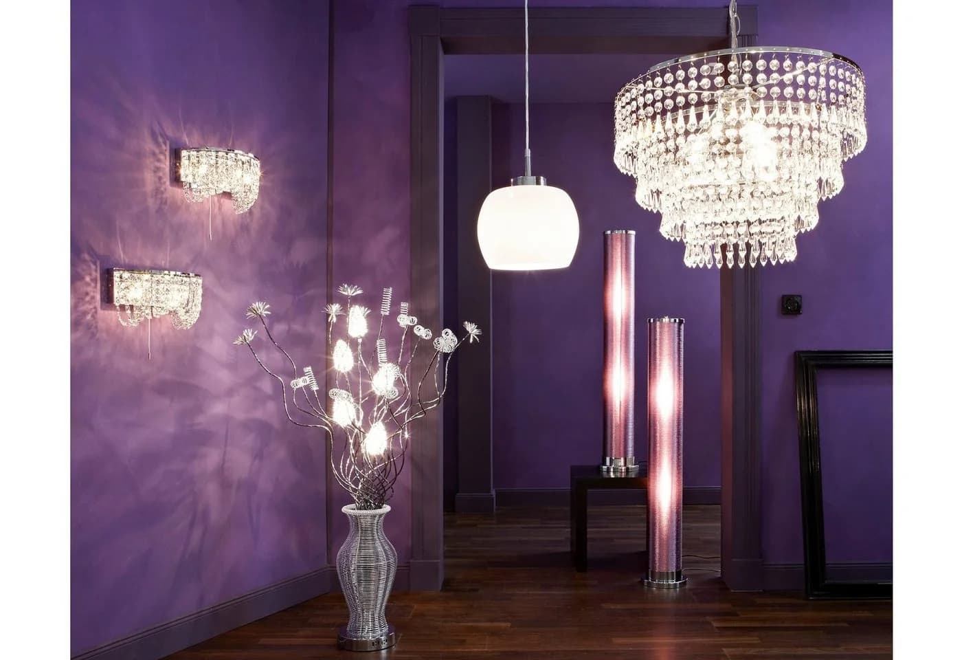 Reality Leuchten Pendelleuchte Orient 43 cm Silber Metall