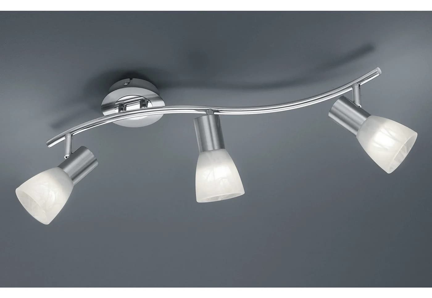 TRIO LEUCHTEN LED Deckenstrahler LEVISTO Grau Weiss 3-flammig