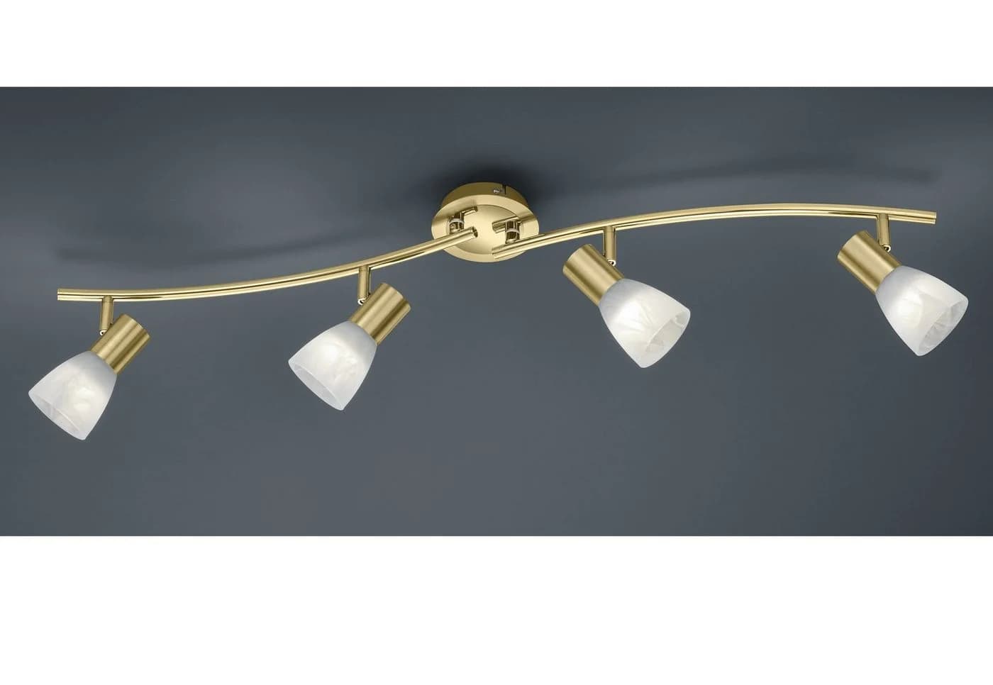 Trio Leuchten LED Deckenstrahler "Levisto" Messing 4-flammig schwenkbar