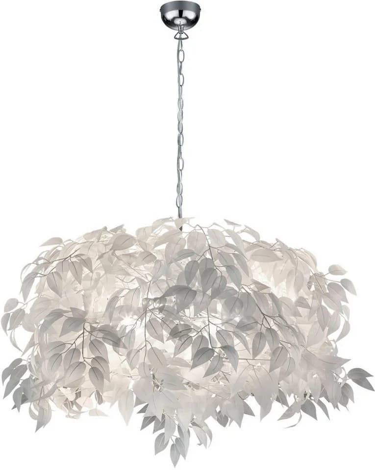 Reality Leuchten Kronleuchter Leavy Weiß Nickel Blatt Design Hängeleuchte - Bild 2