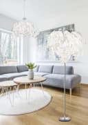 REALITY LEUCHTEN Stehlampe Leavy Weiß Nickel Blatt Design Bild 1