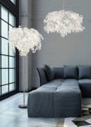 REALITY LEUCHTEN Stehlampe Leavy Weiß Nickel Blatt Design Bild 3