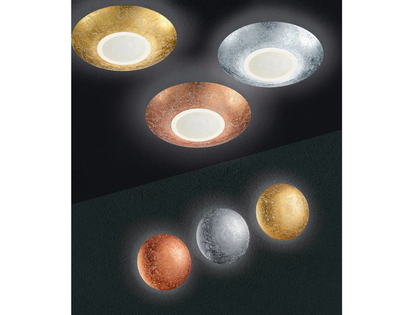 TRIO Leuchten LED Wandleuchte CHIROS Blattgold Indirekt - Bild 4