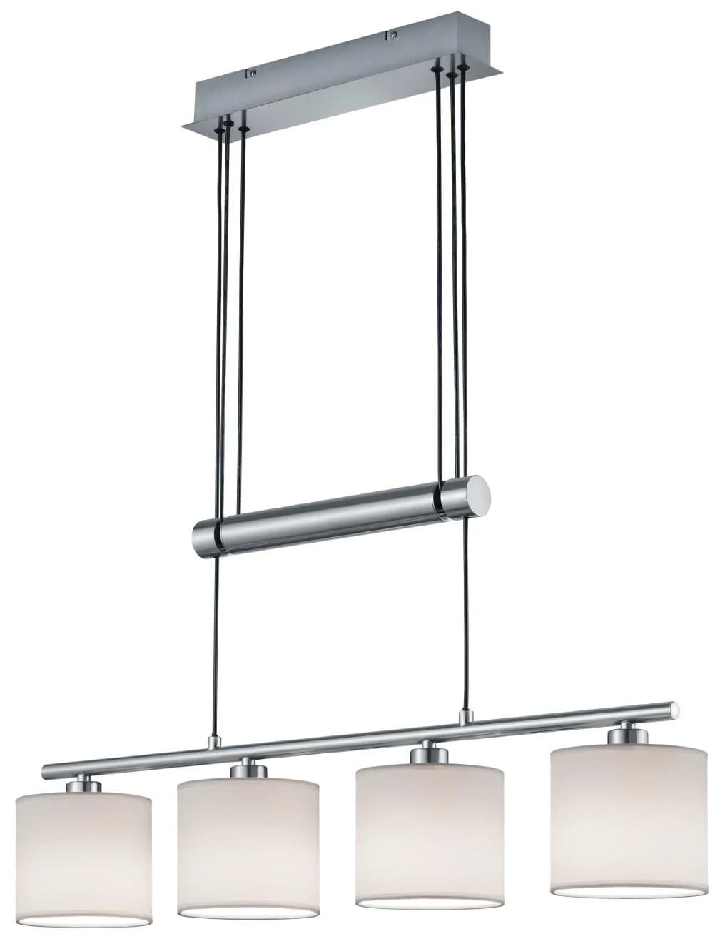 TRIO LEUCHTEN Pendelleuchte Garda Weiß Silber 4-fach LED
