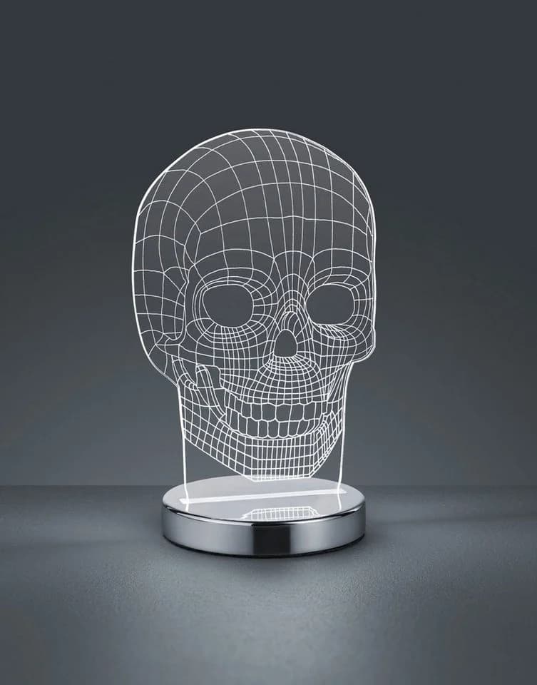 Reality Leuchten LED Tischleuchte Skull Farbwechsel Acrylplatte - Bild 3