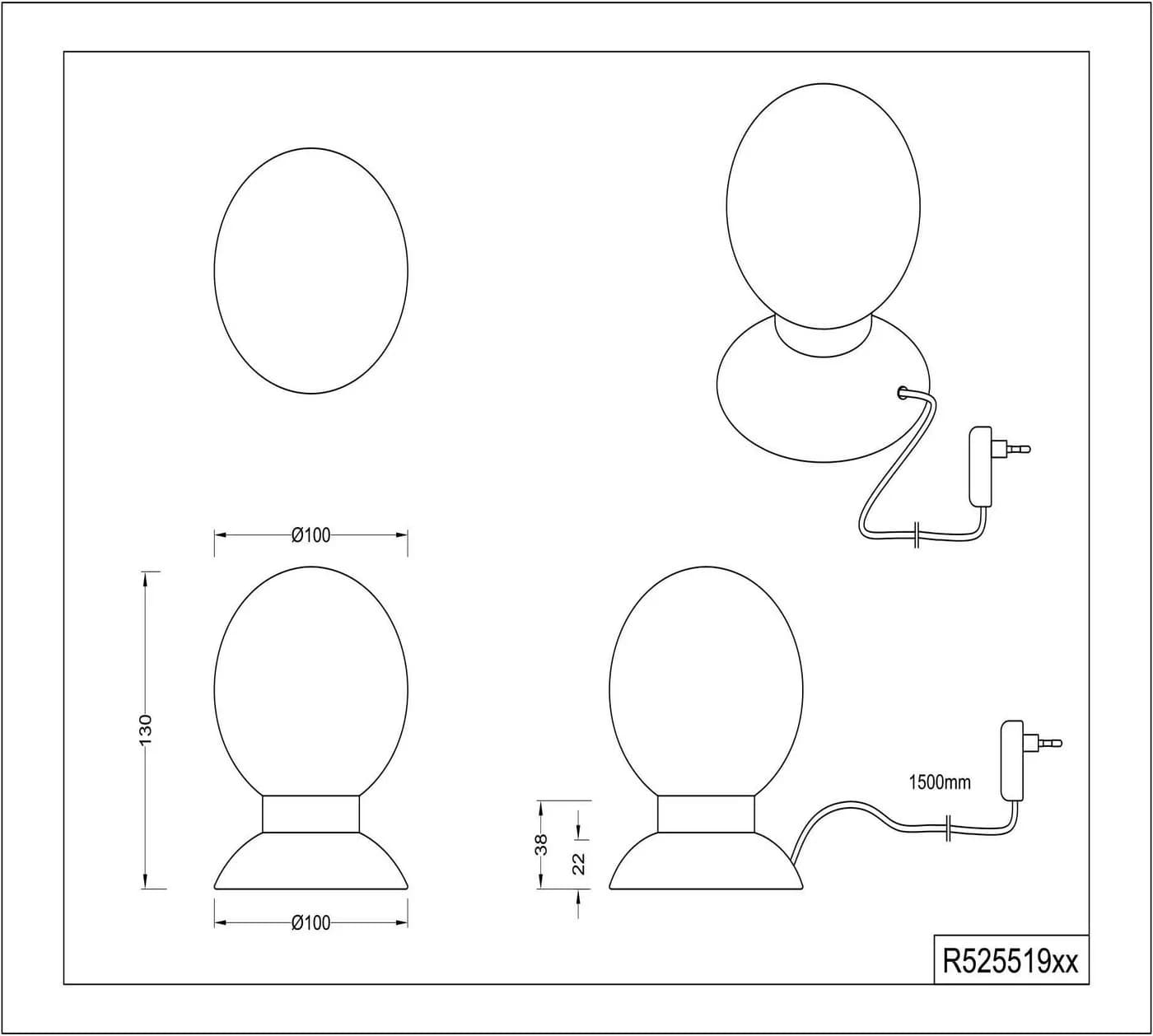 REALITY LEUCHTEN LED Tischleuchte Princess Touch Dimmer Warmweiß - Bild 4