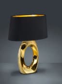 REALITY LEUCHTEN Schreibtischlampe Taba Schwarz-Gold Keramik Bild 1