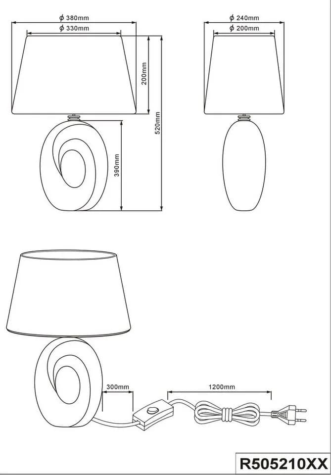 REALITY LEUCHTEN Schreibtischlampe Taba Schwarz-Gold Keramik - Bild 5