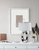 REALITY LEUCHTEN Schreibtischlampe Taba Silber Keramik Bild 1