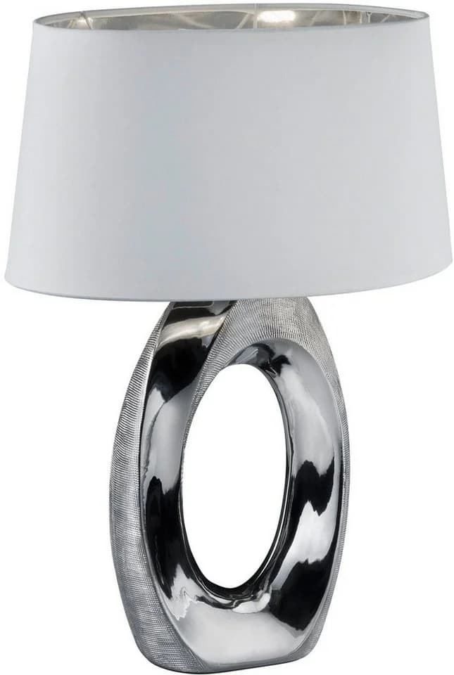 REALITY LEUCHTEN Schreibtischlampe Taba Silber Keramik - Bild 2
