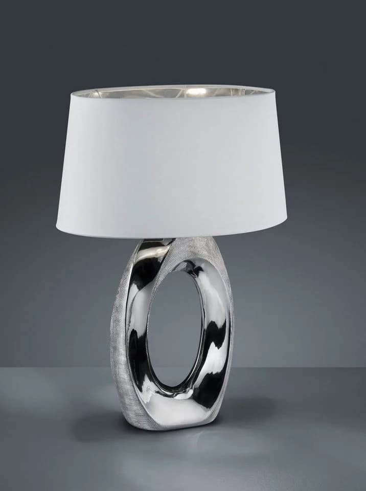 REALITY LEUCHTEN Schreibtischlampe Taba Silber Keramik - Bild 3