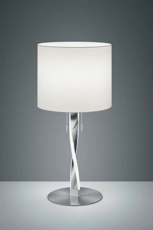 TRIO Tischleuchte Nandor LED mit Stoffschirm und E27 Fassung