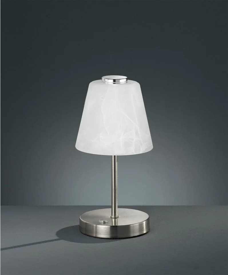 Reality Leuchten LED Tischleuchte Emmy Grau Nickel Matt Touch-Dimmer