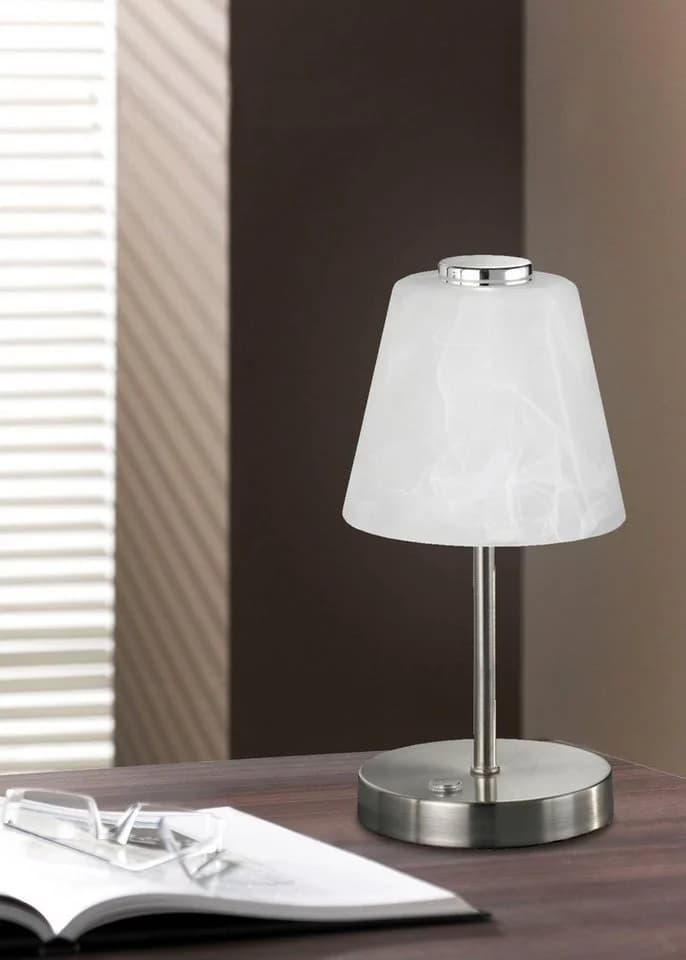 Reality Leuchten LED Tischleuchte Emmy Grau Nickel Matt Touch-Dimmer - Bild 3