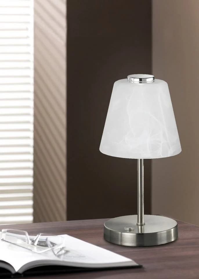Reality Leuchten LED Tischleuchte Emmy Grau Nickel Matt Touch-Dimmer - Bild 4