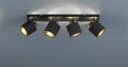 REALITY LEUCHTEN Deckenstrahler Tommy 4-flammig Schwarz-Gold Bild 1