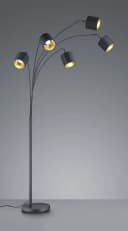 Reality Leuchten Stehlampe TOMMY 5-flammig Schwarz/Gold Bild 2