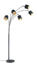 Reality Leuchten Stehlampe TOMMY 5-flammig Schwarz/Gold Bild 3