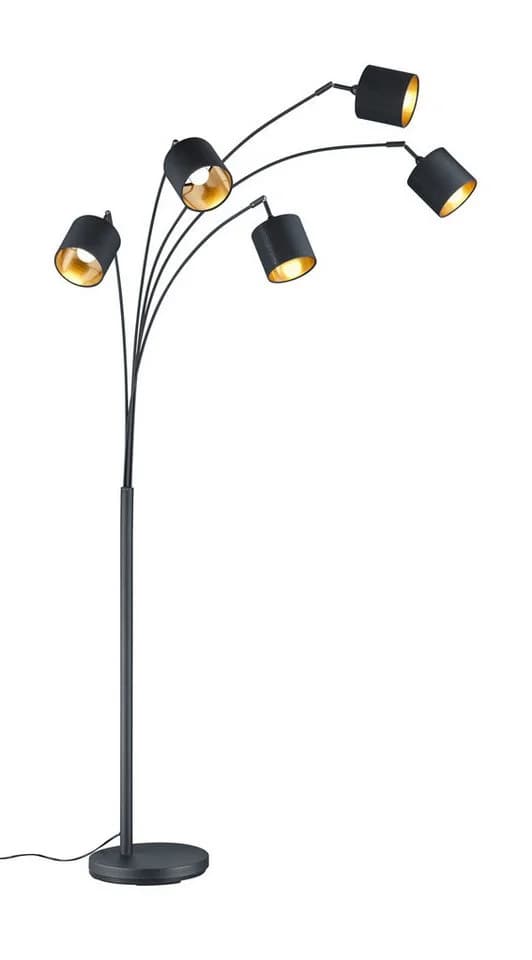 Reality Leuchten Stehlampe TOMMY 5-flammig Schwarz/Gold - Bild 3