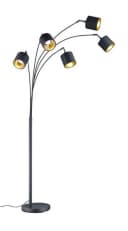 Reality Leuchten Stehlampe TOMMY 5-flammig Schwarz/Gold Bild 4