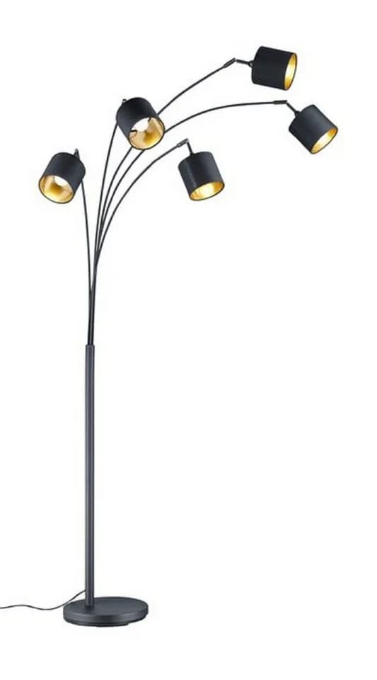 Reality Leuchten Stehlampe TOMMY 5-flammig Schwarz/Gold - Bild 4