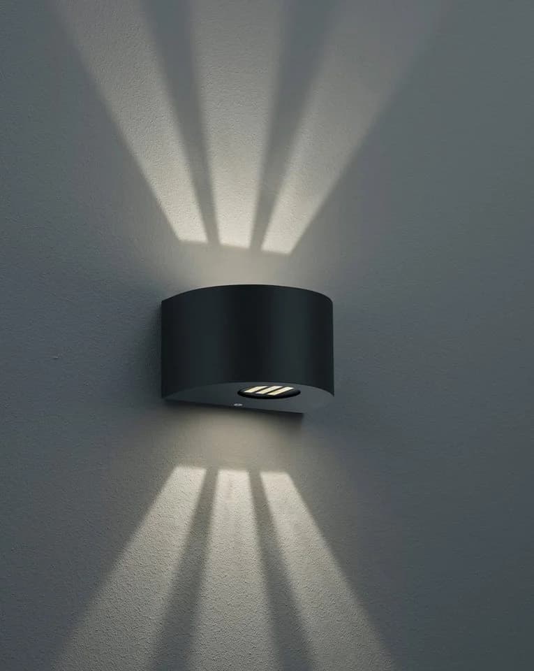REALITY LEUCHTEN Runde LED-Außenwandleuchte Rosario, schwarz - Bild 3