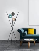 TRIO LEUCHTEN Stehlampe Lance Schwarz Bunt 3-flammig Bild 1
