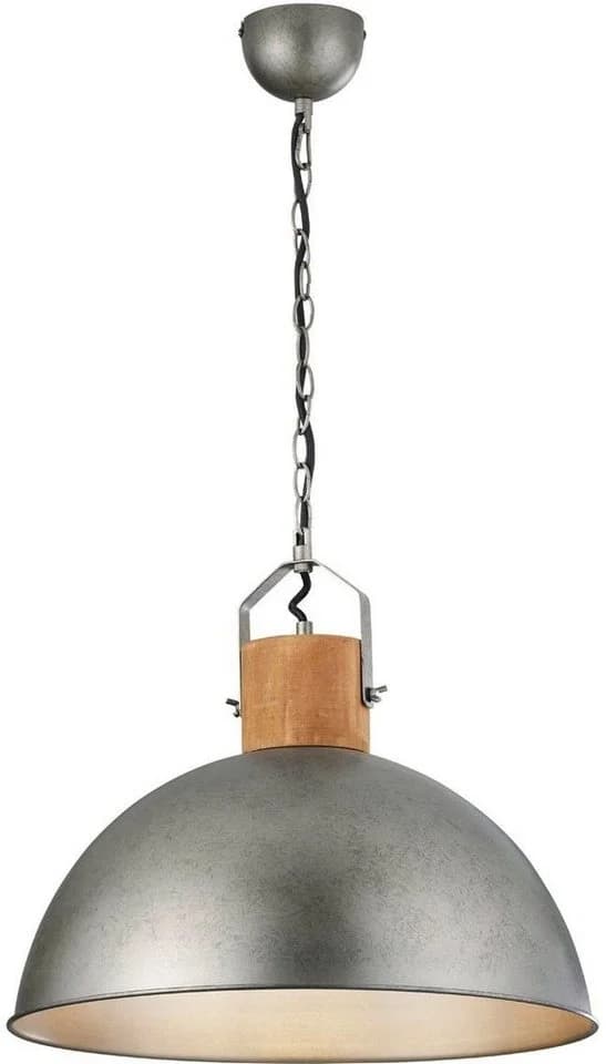 TRIO LEUCHTEN Pendelleuchte Delhi Grau Metall Holz - Bild 2