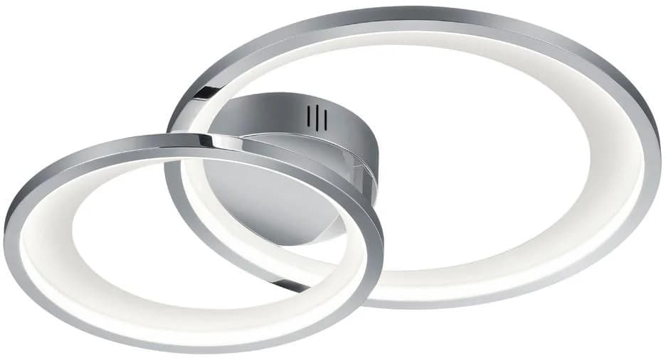 TRIO LEUCHTEN LED Deckenleuchte Granada Grau Chrom Modern Dimmbar