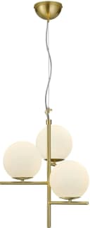TRIO LEUCHTEN Pendelleuchte Pure Weiß Messing 3-fach E14 Bild 2